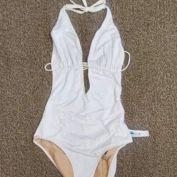 Cosabella Mare Sol One piece plunge cut out swimsuit White NWT L - Picture 1 of 6